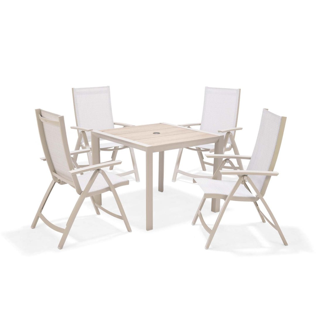 Lifestyle Garden Solana-Urbanite Light 4 Seater Reclining Aluminium Dining Set