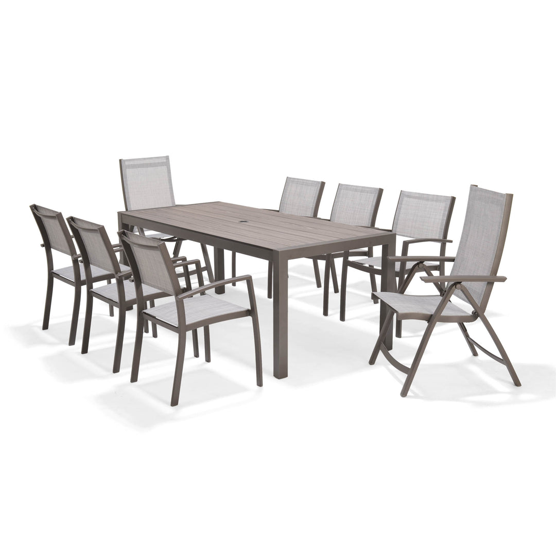 Solana 8 Seater Aluminium Dining Set with 2 Multi Position Chairs by Lifestyle Garden