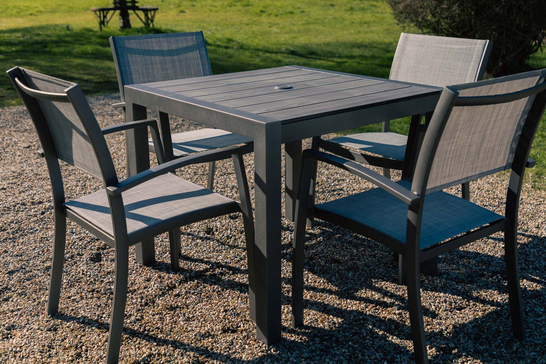 Solana 4 Seater Aluminium Dining Set with Stacking Chairs by Lifestyle Garden