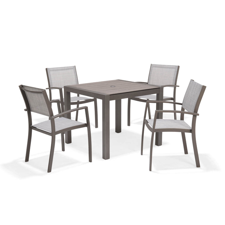 Solana 4 Seater Aluminium Dining Set with Stacking Chairs by Lifestyle Garden