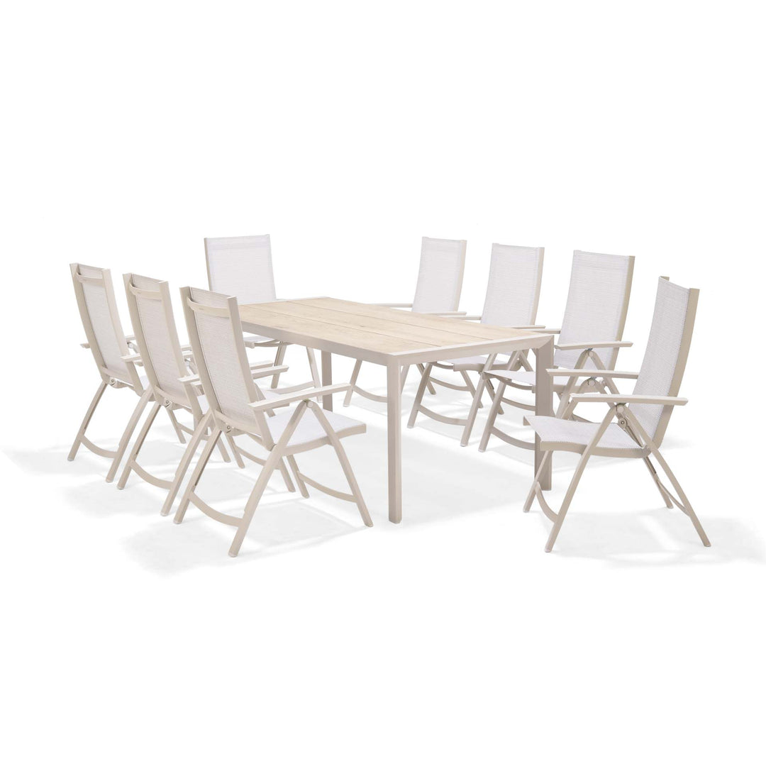 Lifestyle Garden Solana-Urbanite Light 8 Seater Aluminium Dining Set with Recliners