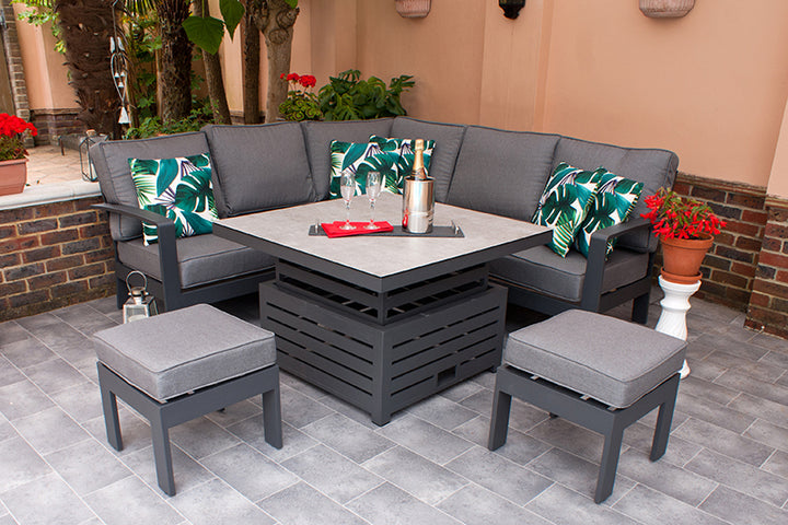 St. Lucia Square Corner Dining Set in Anthracite