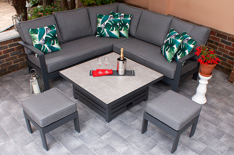 St. Lucia Square Corner Dining Set in Anthracite