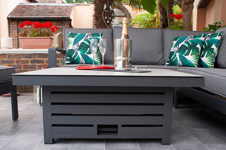 St. Lucia Square Corner Dining Set in Anthracite