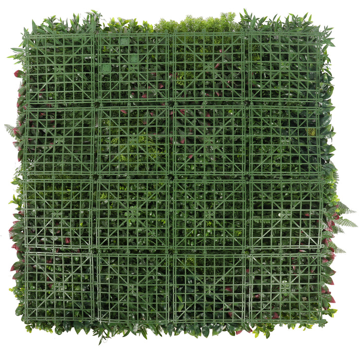 Premium | Lush Red Plant Wall Tile - 100cm x 100cm - UV Resistant Outdoor / Indoor