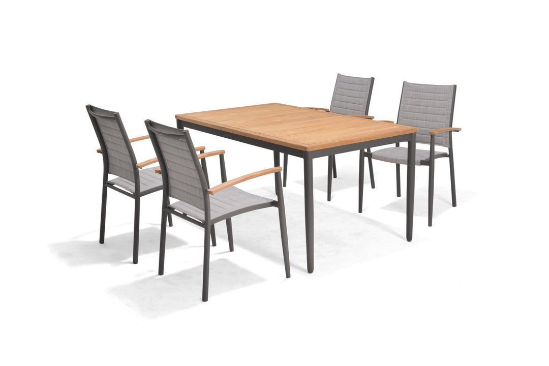 Topaz Dark 4 Seat Dining Set - Lifestyle Garden