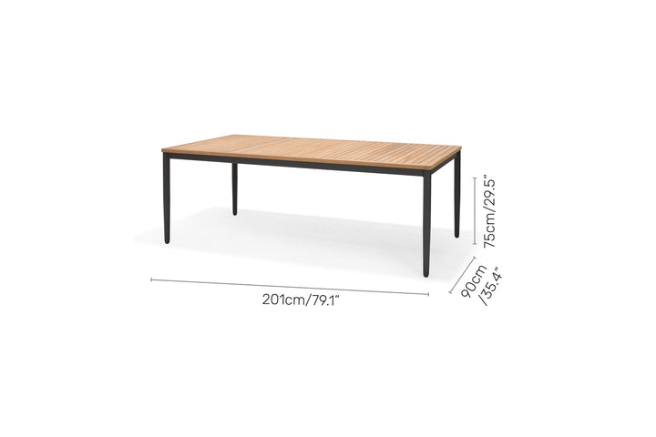 Topaz Dark 6 Seat Rope Dining Set 201cm - Lifestyle Garden