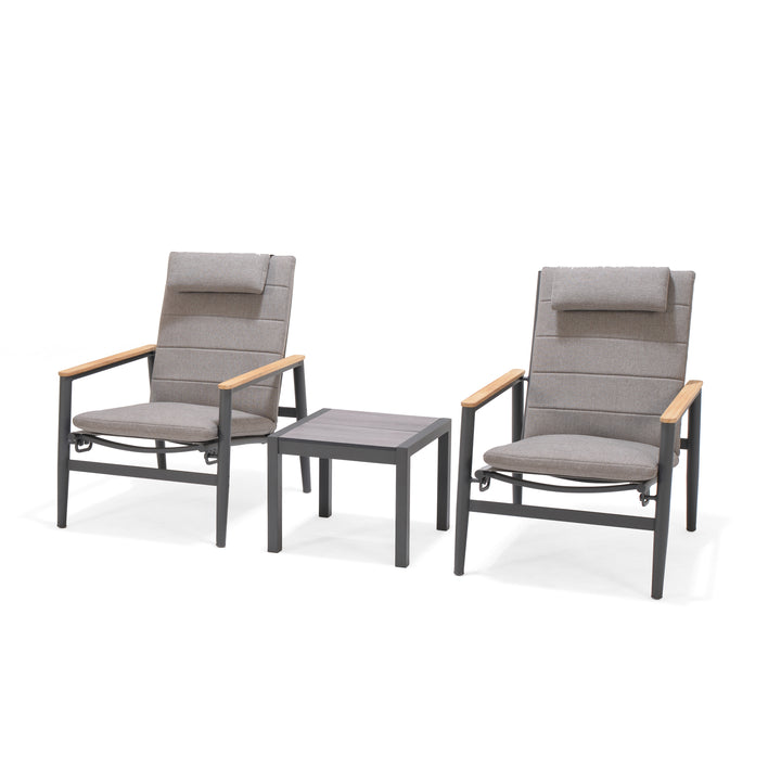 Topaz Dark Reclining Companion Lounge Set - Lifestyle Garden