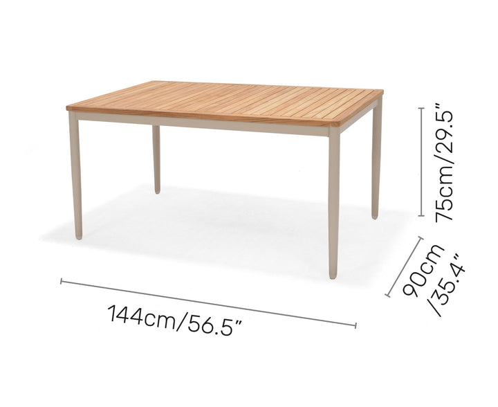 Lifestyle Garden Topaz Rectangular Table 144x90cm - Coral Sand