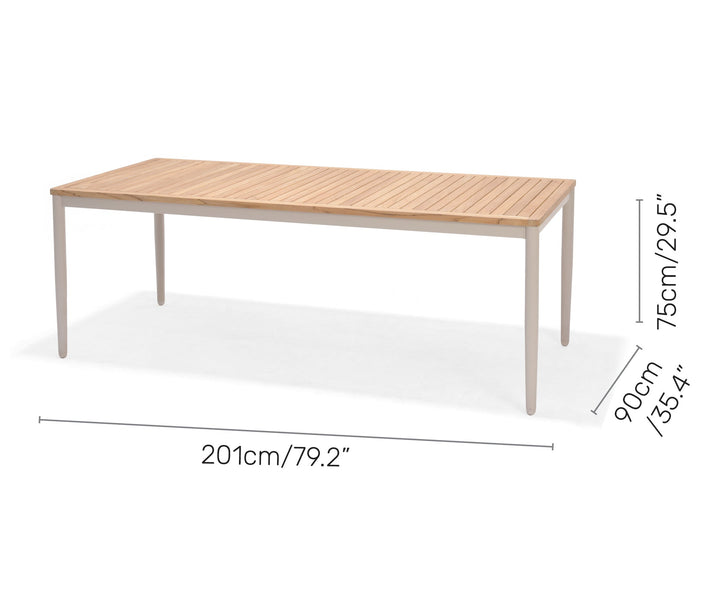 Lifestye Garden Topaz  Rectangular Table 201x90cm - Coral Sand