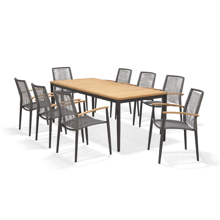 Topaz Dark 8 Seat Rope Dining Set - Lifestyle Garden