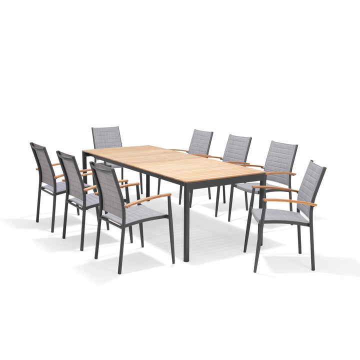 Topaz Dark 8 Seat Dining Set 201cm - Lifestyle Garden