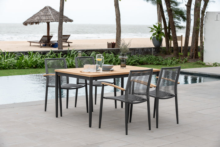 Lifestyle Garden Topaz Dark 4 Seat Rope Dining Set