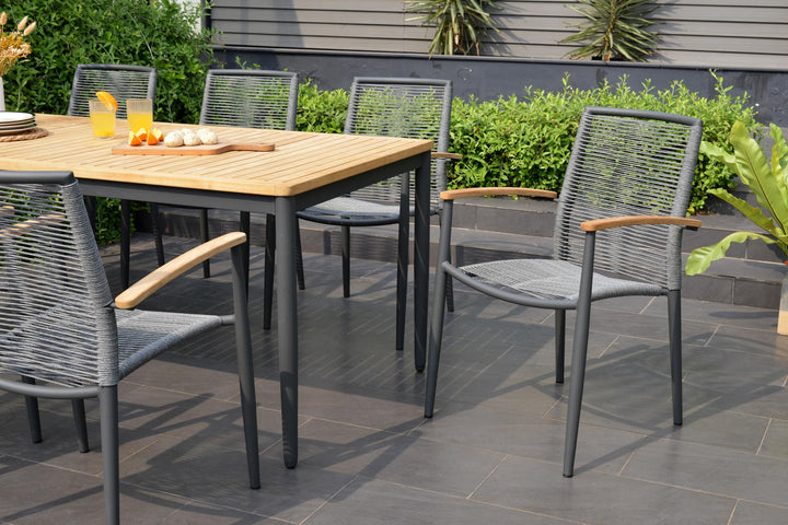 Topaz Dark 8 Seat Rope Dining Set - Lifestyle Garden