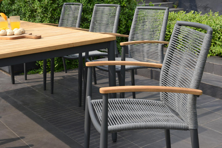 Topaz Dark 8 Seat Rope Dining Set - Lifestyle Garden