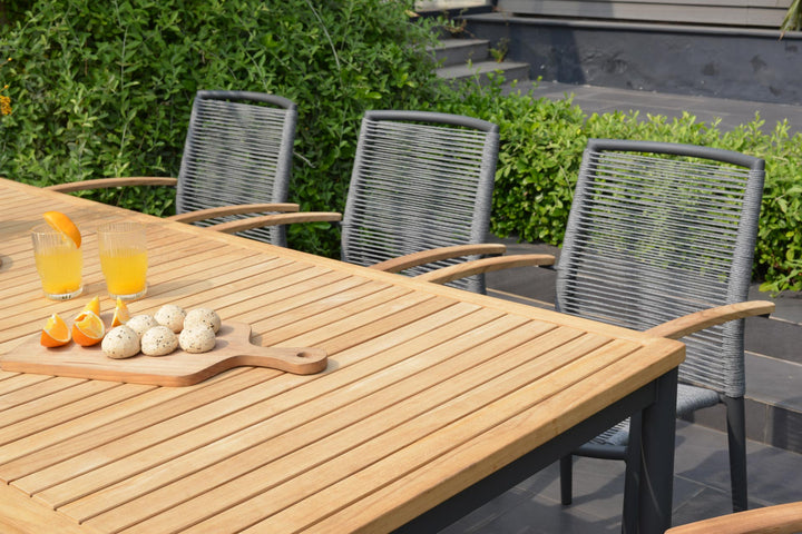 Topaz Dark 8 Seat Rope Dining Set - Lifestyle Garden
