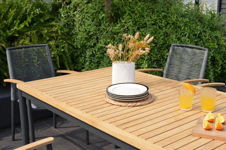 Topaz Dark 8 Seat Rope Dining Set - Lifestyle Garden