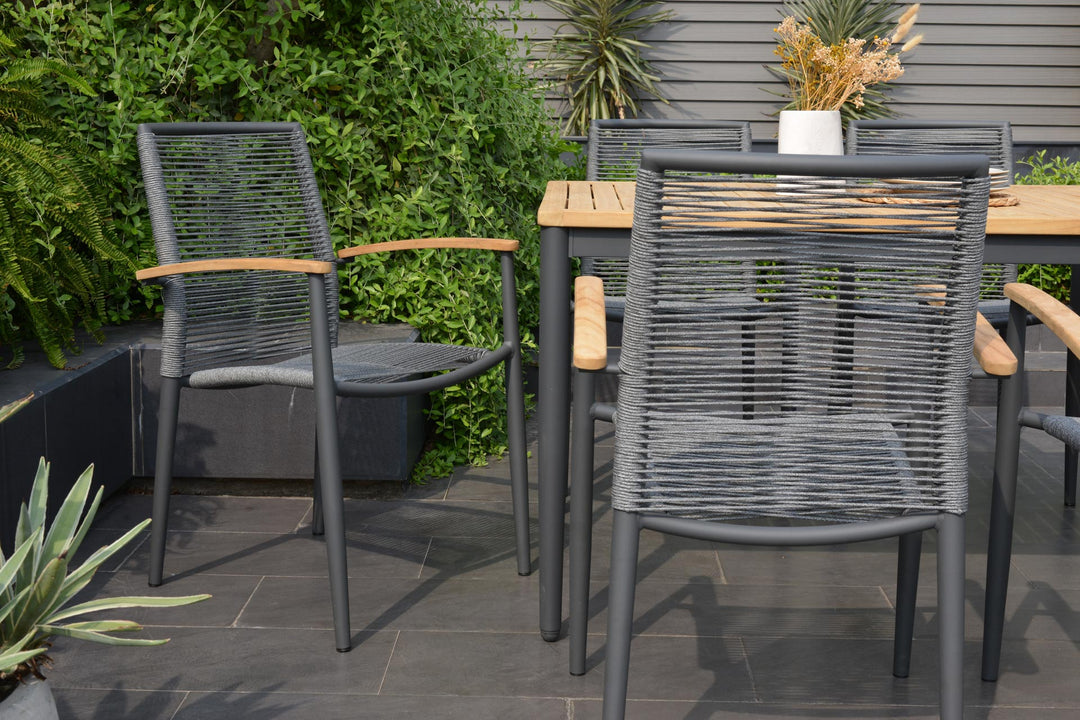 Topaz Dark 8 Seat Rope Dining Set - Lifestyle Garden