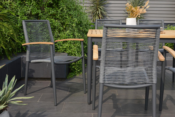 Topaz Dark 8 Seat Rope Dining Set - Lifestyle Garden