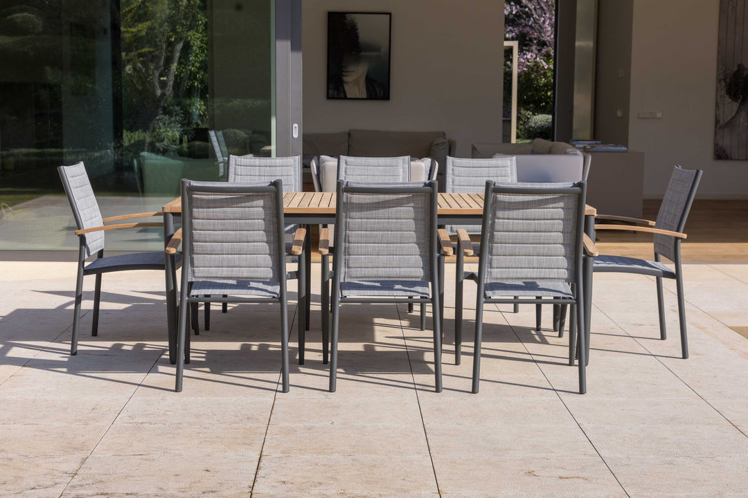Topaz Dark 8 Seat Dining Set 201cm - Lifestyle Garden