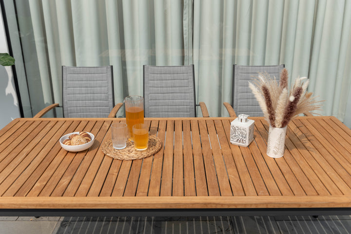 Topaz Dark 6 Seat Dining Set 201cm - Lifestyle Garden