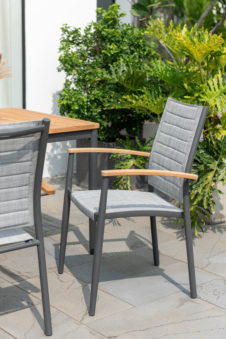 Topaz Dark 6 Seat Dining Set 201cm - Lifestyle Garden