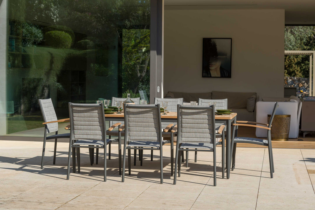 Topaz Dark 8 Seat Dining Set 201cm - Lifestyle Garden