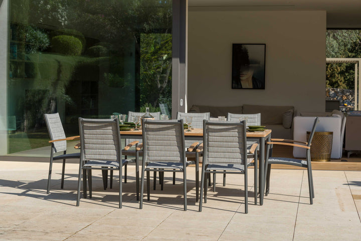 Topaz Dark 8 Seat Dining Set 201cm - Lifestyle Garden