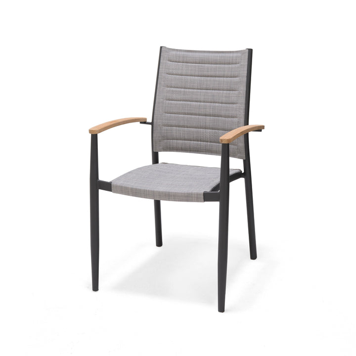 Topaz Dark Corner Casual Dining Set with Mesh Chairs - Lifestyle Garden