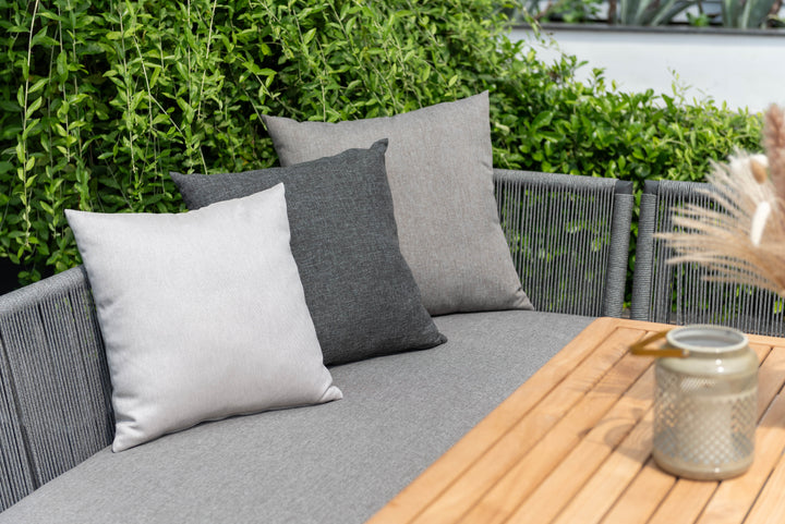 Topaz Dark Corner Casual Dining Set with Mesh Chairs - Lifestyle Garden