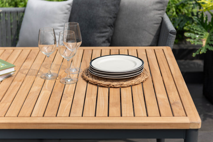 Topaz Dark Corner Casual Dining Set with Mesh Chairs - Lifestyle Garden