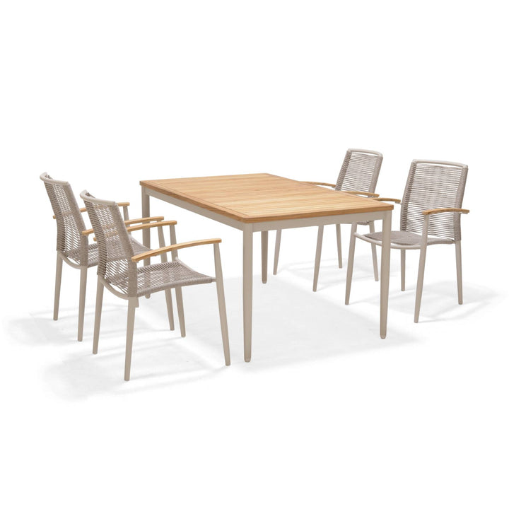 Topaz Light 4 Seat Rope Dining Set - Lifestyle Garden