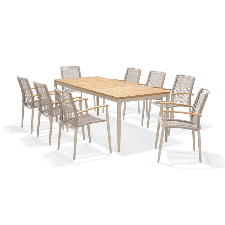 Topaz Light 8 Seat Rope Dining Set - Lifestyle Garden