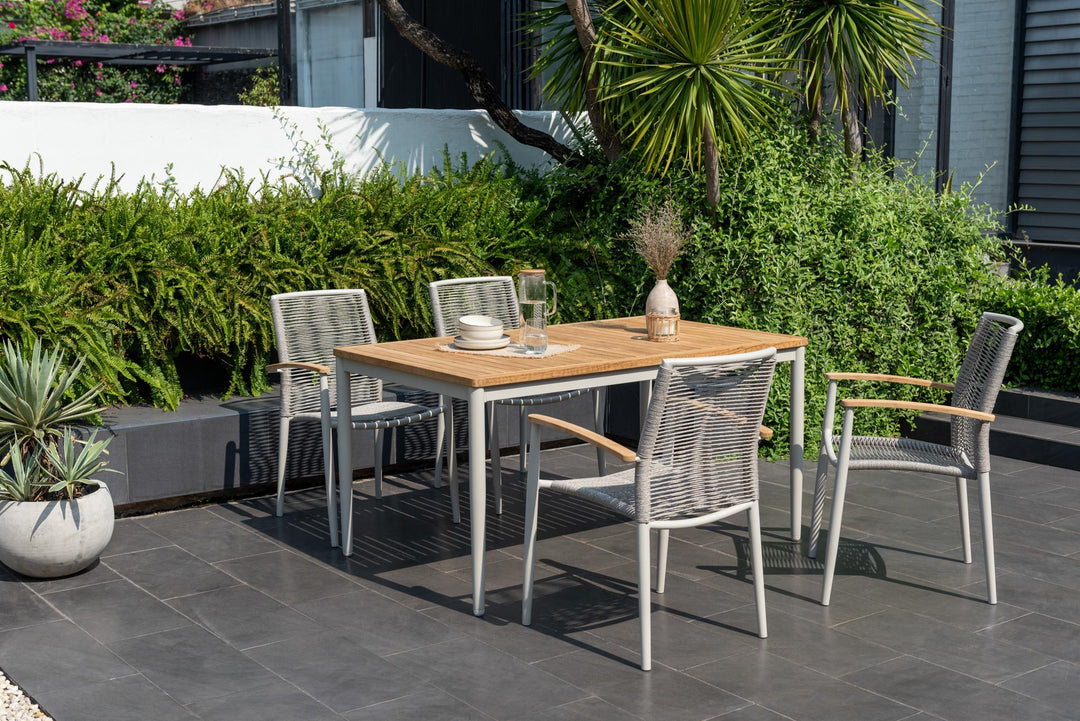 Topaz Light 4 Seat Rope Dining Set - Lifestyle Garden