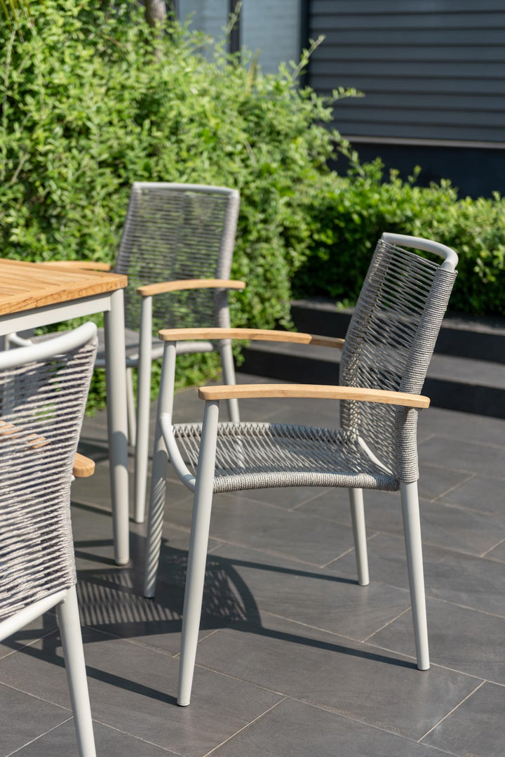 Topaz Light 6 Seat Rope 144cm Dining Set - Lifestyle Garden