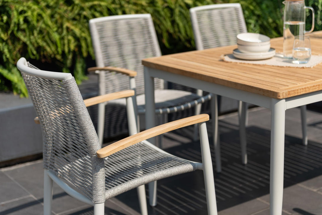 Topaz Light 6 Seat Rope 144cm Dining Set - Lifestyle Garden