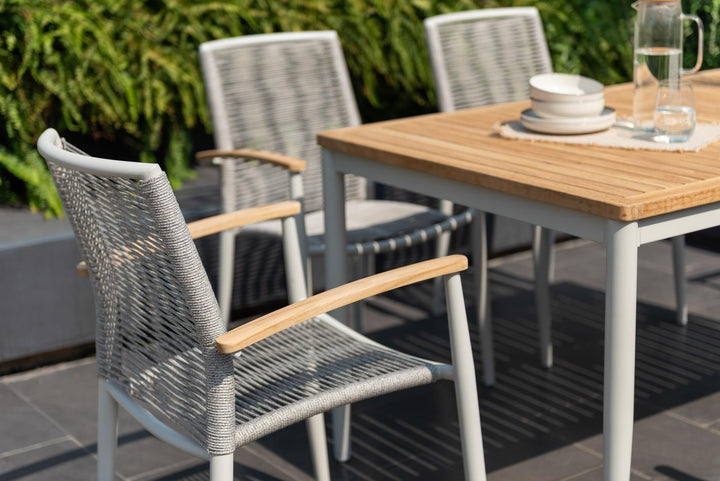 Topaz Light 6 Seat Rope 144cm Dining Set - Lifestyle Garden