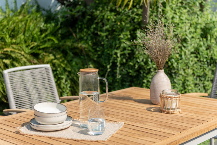 Topaz Light 6 Seat Rope 144cm Dining Set - Lifestyle Garden