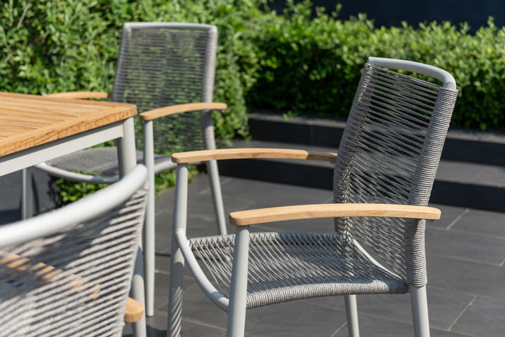 Topaz Light 6 Seat Rope 144cm Dining Set - Lifestyle Garden
