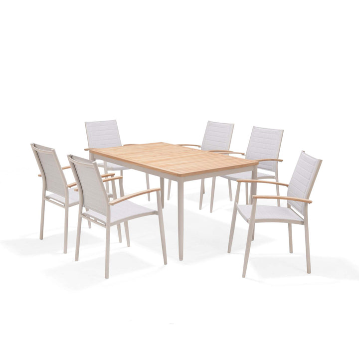 Topaz Light 6 Seat Dining Set 144cm - Lifestyle Garden