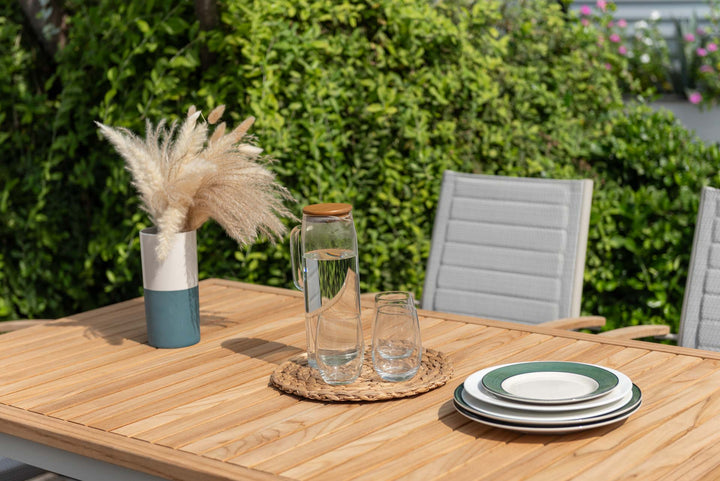 Topaz Light 6 Seat Dining Set 144cm - Lifestyle Garden