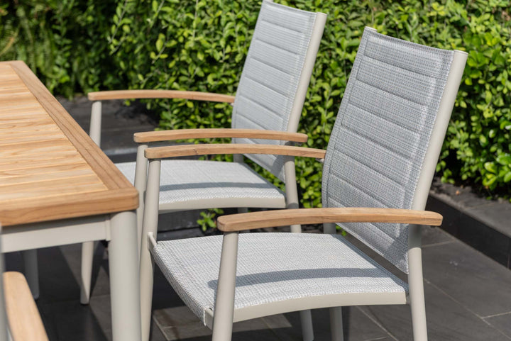 Topaz Light 6 Seat Dining Set 144cm - Lifestyle Garden