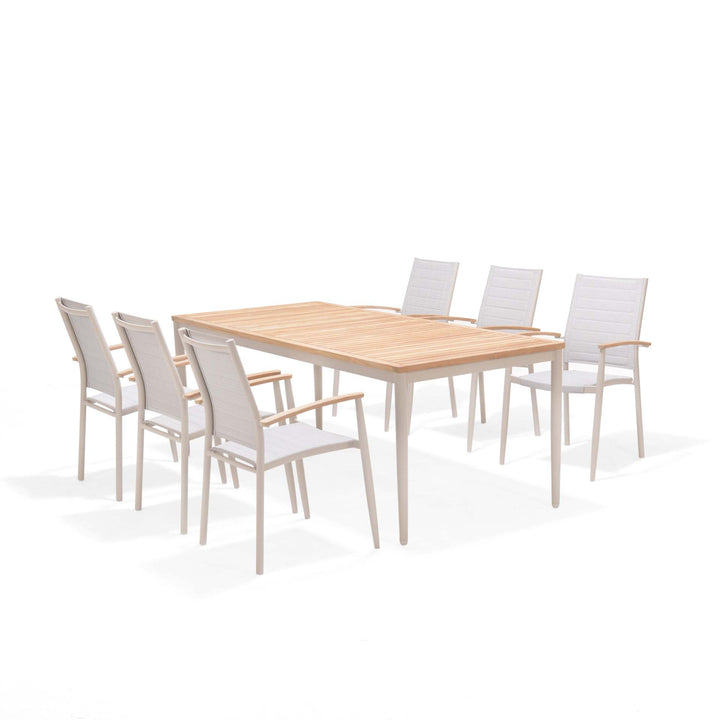 Topaz Light 6 Seat Dining Set 201cm - Lifestyle Garden