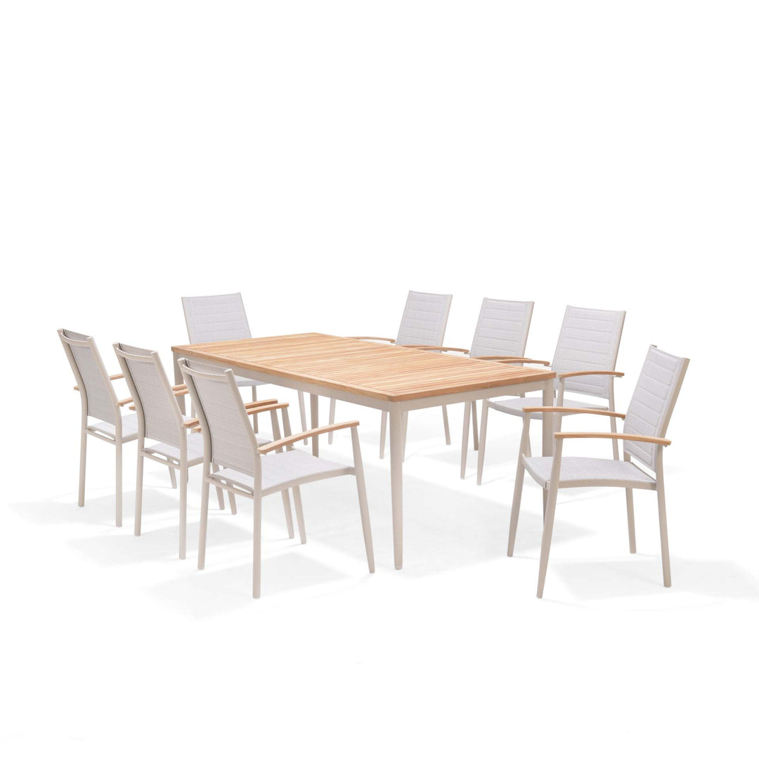Topaz Light 8 Seat Dining Set 201cm - Lifestyle Garden