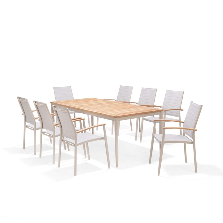 Topaz Light 8 Seat Dining Set 201cm - Lifestyle Garden