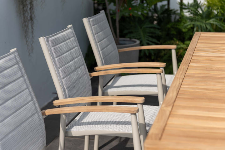 Topaz Light 8 Seat Dining Set 201cm - Lifestyle Garden