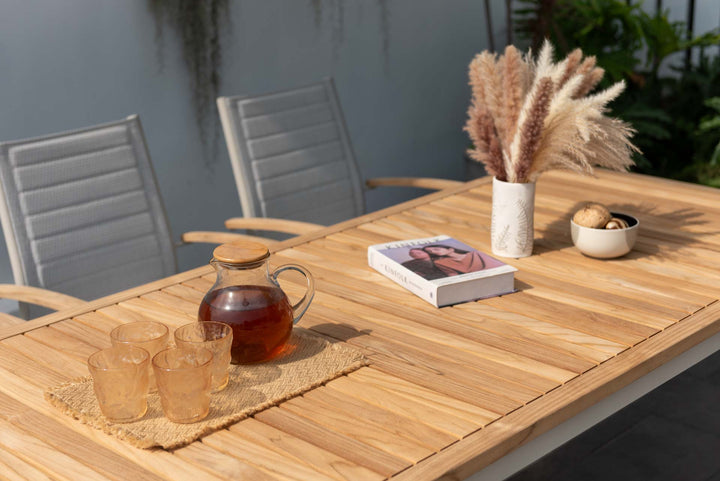 Topaz Light 6 Seat Dining Set 201cm - Lifestyle Garden