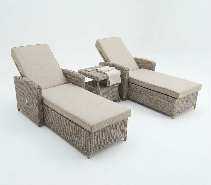 Tranquil Sun Lounger Set - Light Oak | KENT ONLY DELIVERY