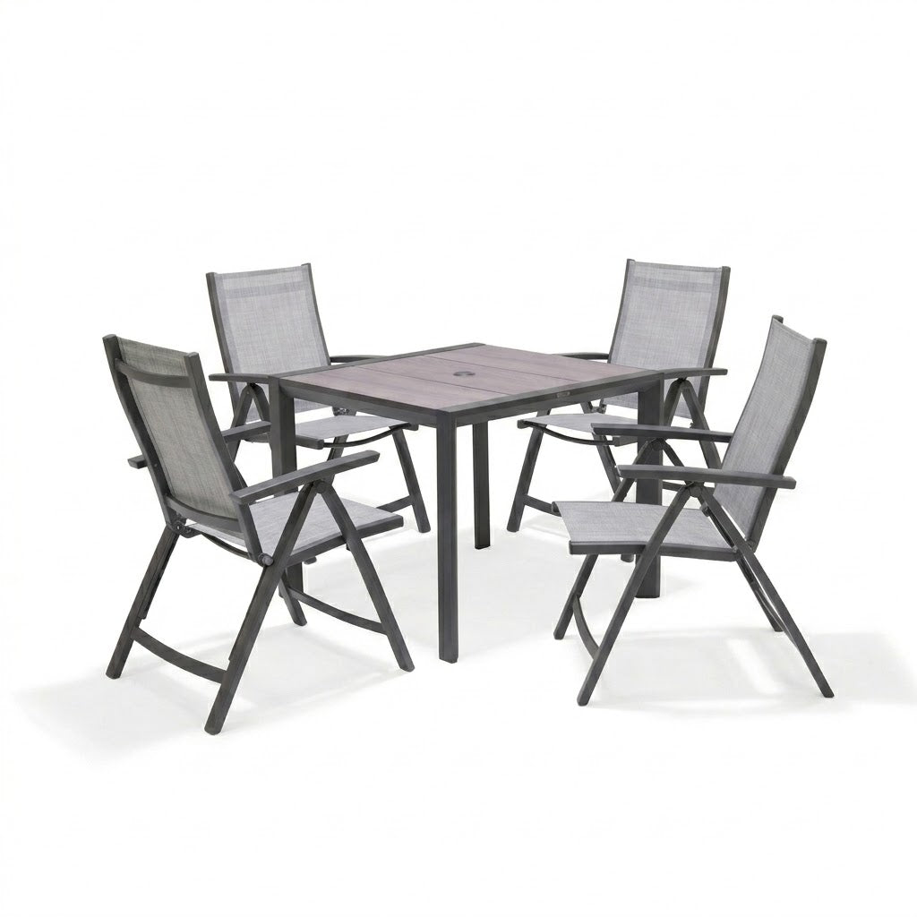 Lifestyle Garden Solana-Urbanite 4 Seater Reclining Aluminium Dining Set