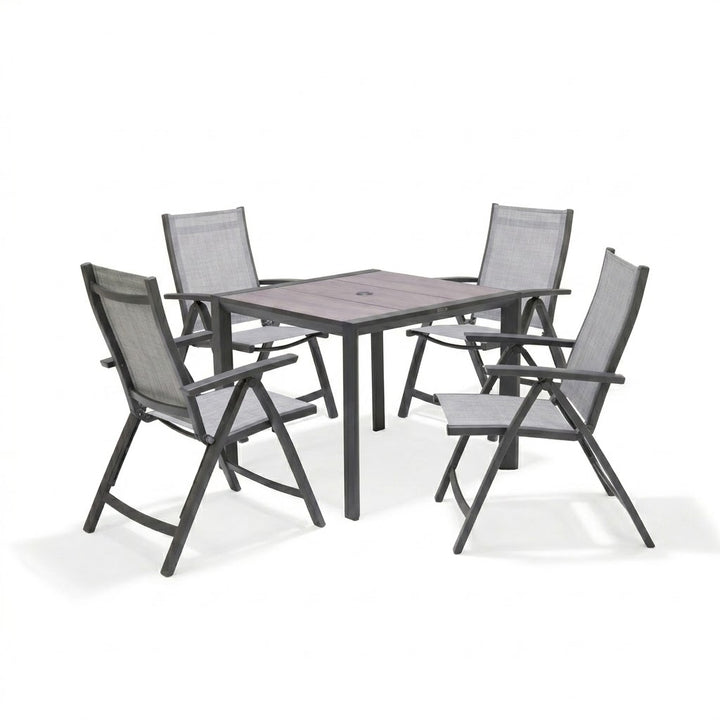 Lifestyle Garden Solana-Urbanite 4 Seater Reclining Aluminium Dining Set
